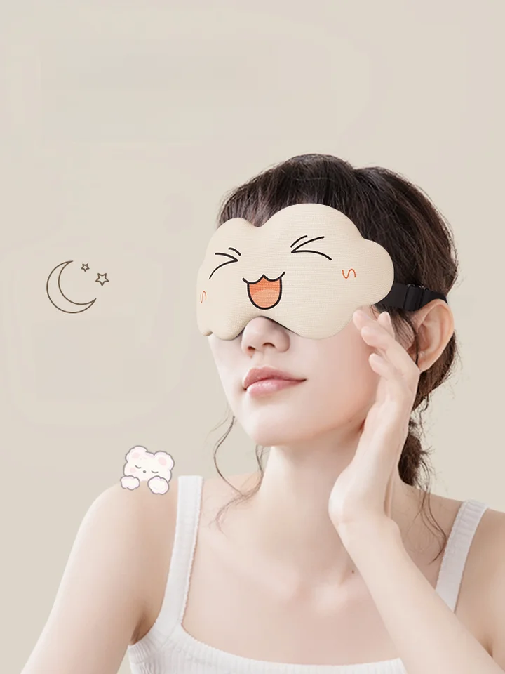 アイマスク 学生向け 睡眠用遮光 立体3D 雲デザイン 快適素材 目の疲れを和らげる