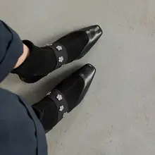 レトロデザインの本革エラスティックショートブーツ【早秋用・ふわりとした履き心地・スリムフィット】