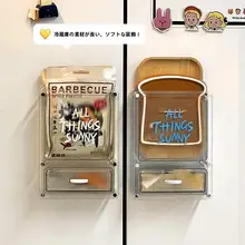 冷蔵庫用マグネットティッシュボックス【キッチン収納・ラップホルダー・調味料袋クリップ付き】