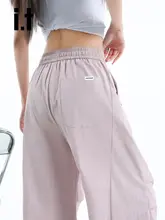 粉色の速乾性ワッシャー加工カーゴパンツ【女性用・薄手・フィット・ウエストゴム】