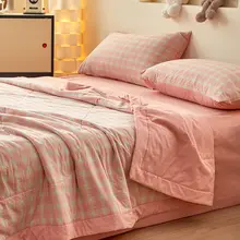天然素材使用の夏用掛け布団【全棉・水洗い加工・学生寮用】