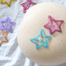 可愛い五角星と海星デザインのバンスクリップ【キッズ用・カラフル・ハンドメイド】