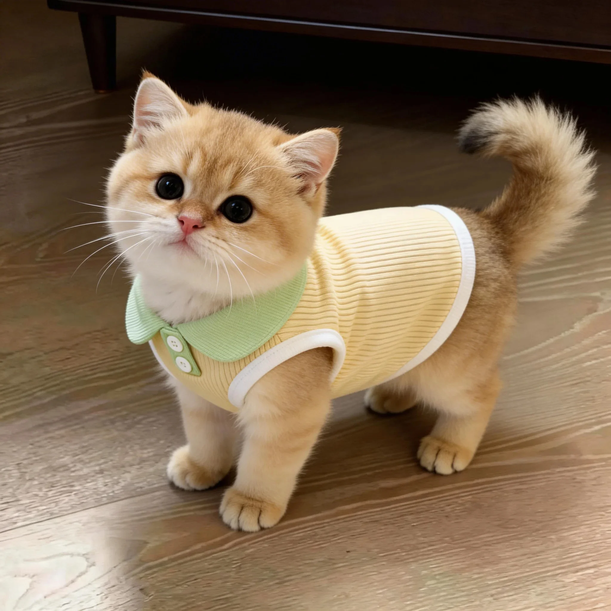 飼いやすい猫 一人暮らし向けの猫服 春夏薄手通気性タンクトップ
