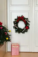 クリスマスリース クリスマスツリー オーナメント フェイクグリーン 造花 インテリア ドアリース 壁掛け ホテル 店舗 飾り付け