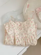 リボンデザインのコットンキャミソールドレス【ピンク・かわいい・セクシー・夏用】