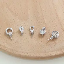 S925純銀製ハンドメイドDIY空ト台材料パーツ【パールペンダント用・クリスタルボタン・ジュエリークローム】