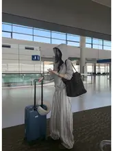 した雰囲気のストライプパンツ【夏用・ウエストひも付き・ゆったりデザイン】