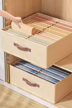 クローゼット用衣類収納ボックス【布製・仕切り付き・段階的デザイン】