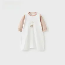 赤ちゃん用 軽やかな四季対応の綿製連体寝間着【防踢仕様・カジュアルホームウェア】