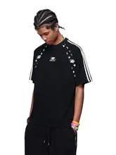 アメリカンスタイルのビンテージスポーツTシャツ【ストリートスタイル・スリーブ付き・コットン】