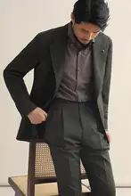 ビジネスカジュアルスーツ【ナポリスタイル・三点セット・ウールブレンド】（セットアップ対応）