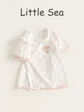 夏用可愛いフリル付き子供用半袖Tシャツ【女の子・花柄・カジュアル】