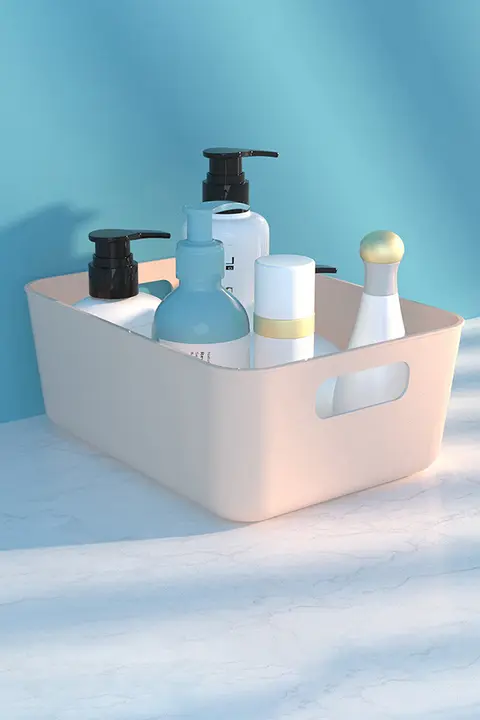 デスク上用収納ボックス【プラスチック製・化粧品・バス用品用・学生向け】