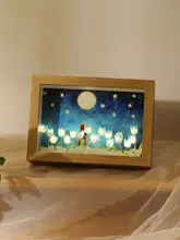 DIYチューリップナイトライトフォトフレーム【の花・クリエイティブなインテリア飾り・ギフトに最適】