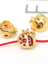 925純銀金メッキザクロデザインのペンダント【DIY用シルバーアクセサリー・ブレスレットやストラップに最適】