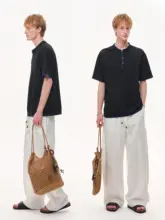 フィット ヘンリーネック ティーシャツ【クラシックデザイン・半袖】
