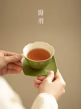 竹影デザインの四方型コースター【新中式・陶器製・防熱】