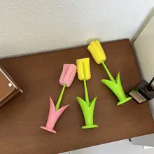 便利なチューリップ型カップクリーナー【取り外し可能なスポンジ・ロングハンドル】