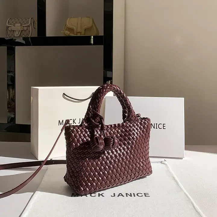 トートバッグ レディース 編み込み 2WAY ショルダー 斜め掛け おしゃれ 「MackJanice」