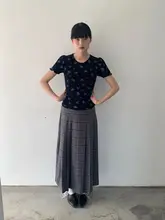 学院風の高腰チェックプリーツスカート【フレアデザイン・落ち着いた色合い】（セットアップ対応）