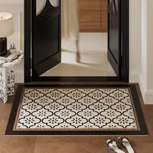 パレルモ現代風 レザー玄関マット【高級感・洗える・家庭用】