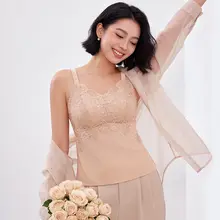 大きいサイズのダブルストラップトップス【胸パッド付き・夏用・薄手・美しい背中デザイン】