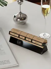 万年カレンダー デスクカレンダー メタル 無垢材 手動 オリジナルデザイン インテリア雑貨 モデルハウス 「XEMO」