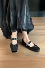 高級感あるバレエシューズ【ヘプバーン風・バックル付き・サテン・フラットソール・夏用】