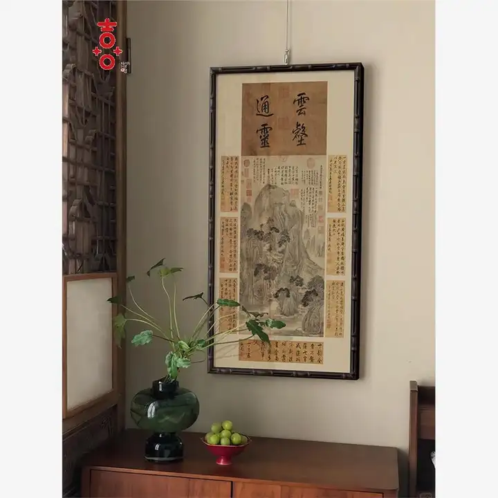 宋代美学の新中式の壁掛けアート【縦型・装飾画・書斎用】
