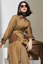 U.N.Q 全羊毛製 シングルボタン ロングトレンチコート【植鞣し羊革使用】