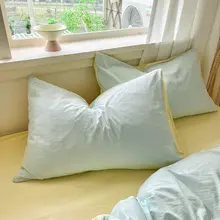無地ウォッシャブルコットン枕カバー【シングル用・洗面所・学生寮用】（セットアップ対応）