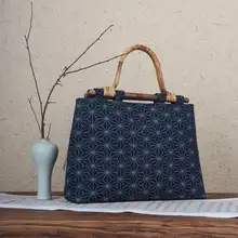 手提げトートバッグ【オリジナル手作り・コットンリネン・ファッション印刷・レトロデザイン・文芸テイスト】