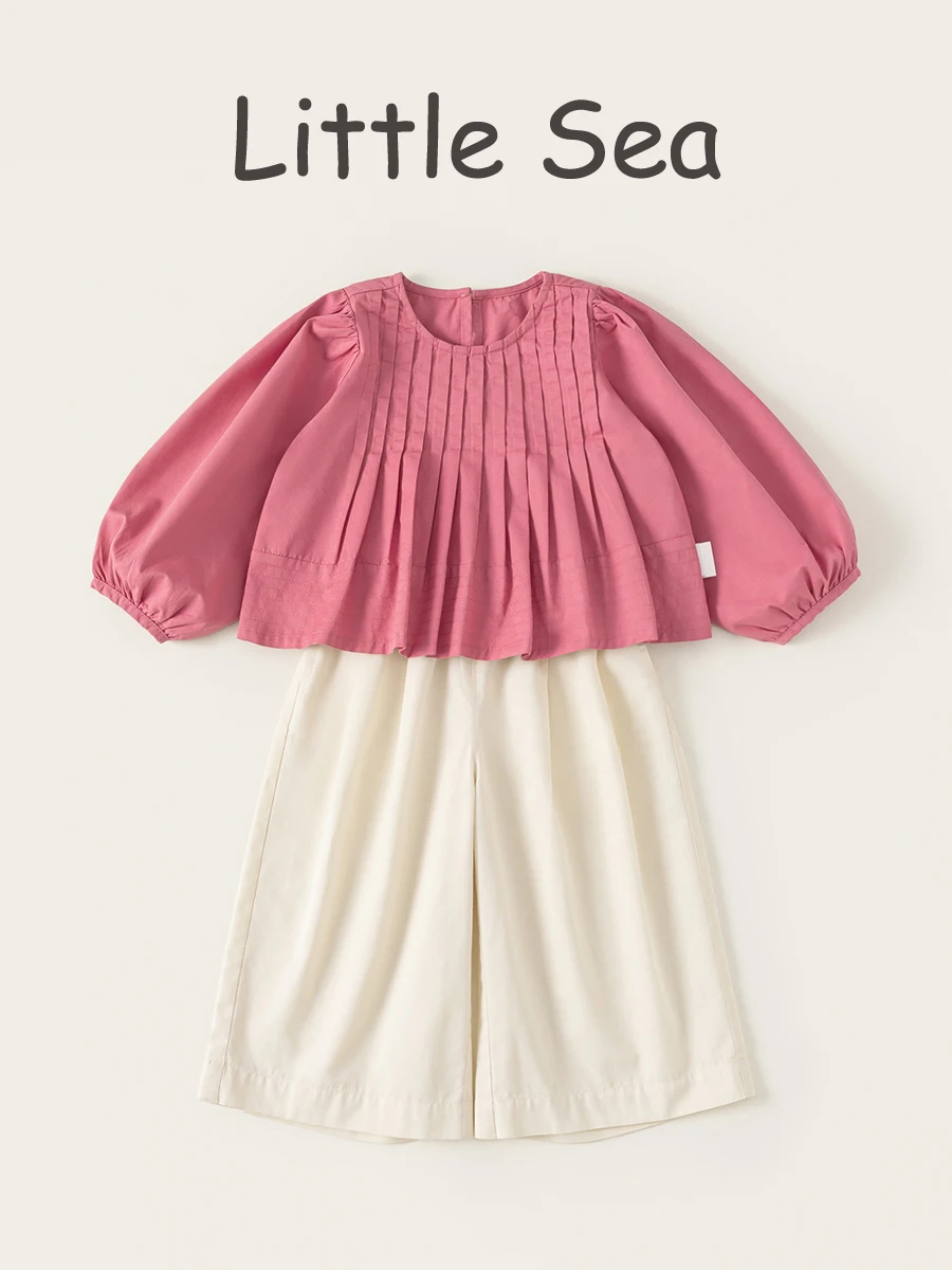 20度服装子供：春季女児用カジュアルシャツとワイドパンツセットの実用性解析