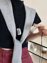 トレンドの小さな櫛デザインのチタン製ペンダントネックレス【ロングタイプ・鎖骨チェーン・アクセサリー】