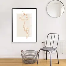 モダンアート壁画【北欧スタイル・リビング・寝室用・線画デザイン】