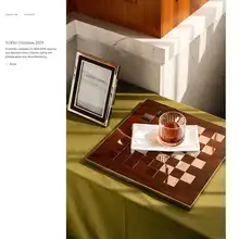 欧風シンプルダイニングプレート【ティー用・水差し・カップ収納・チェスボード型・インテリア小物】