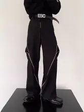 アメリカンスタイルの春夏用ワークパンツ【ジッパーデザイン・ストレート・フィット】