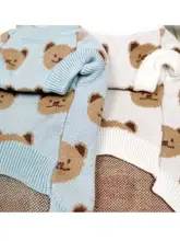 印刷されたパンダ柄犬服【秋冬用・厚手のセーター・保温・小型犬用】