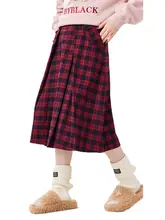 クラシックなチェック柄のハイウエストスカート【秋冬季・アカデミックスタイル・立体裁剪】