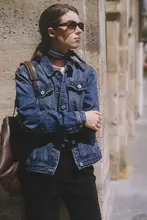 Cycle Document レトロスタイル小翻訳デニムジャケット【フィット感・ショート丈・女性用】