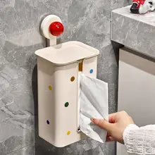 かわいらしい壁掛けトイレットペーパーケース【吸盤付き・おしゃれなデザイン】