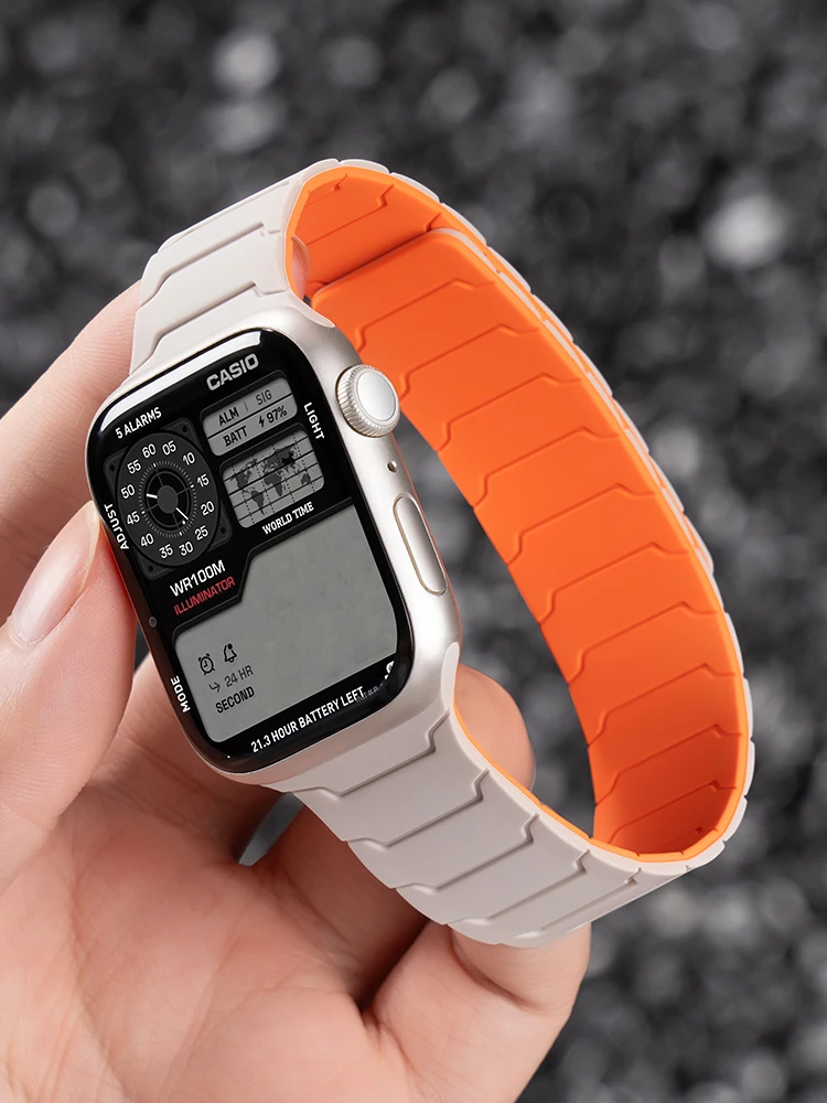 Apple Watch用 磁吸シリコンバンド：通気性とデザインの最適化