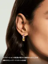 虹色のキャンディーイヤリング【ファッション・レトロスタイル・女性用・個性的なデザイン】