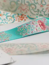 中国風装飾の箔押しリボン【アートリボン・高級ギフト包装・DIY用】