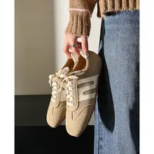 デザイン性抜群！レディース コーディネートしやすい レースアップフラットシューズ【通勤・カジュアル・スポーツ】