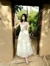 フラワーレースメッシュ切替フィッシュボーンワンピース【女性用・バックタイ・ロングスカート・シックなデザイン】