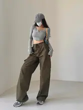 YoungGirlDay ワイドレッグカジュアルパンツ【ドロスト・ビッグポケット・フィット】