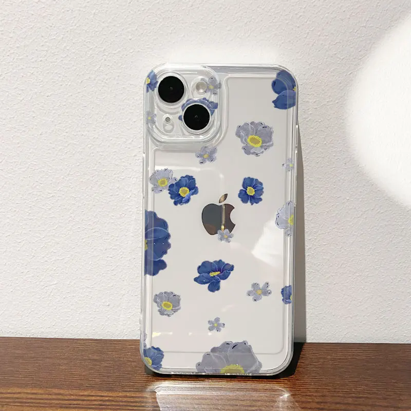 小花柄シリコンスマホケース：カード入れ付きで通勤シーンに最適な防撃設計