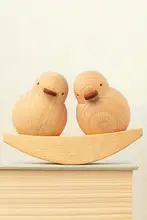 友達に贈る木彫りの安定感ある感情をサポートするアヒルの置物【誕生日ギフトに最適】