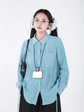 嬉遊記デザインのフリル付きリボンシャツ【女性用・長袖・重ね着に最適】